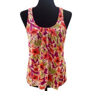 Aeropostale Floral Camisole Tank‎ Top with Crocheted Back Size Small